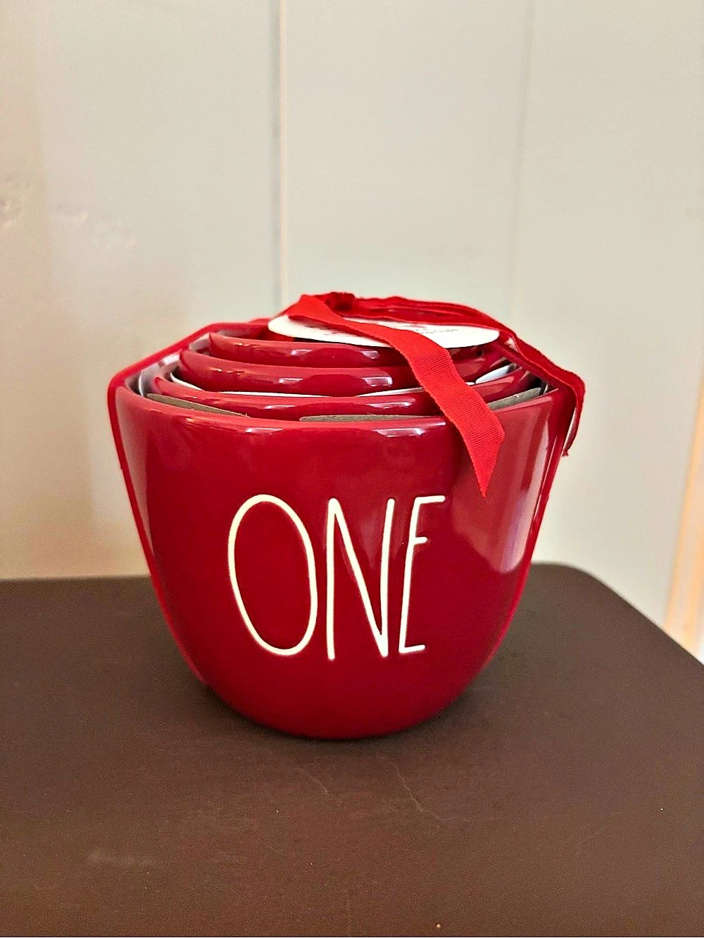 Rae Dunn red heart cutout measuring cups